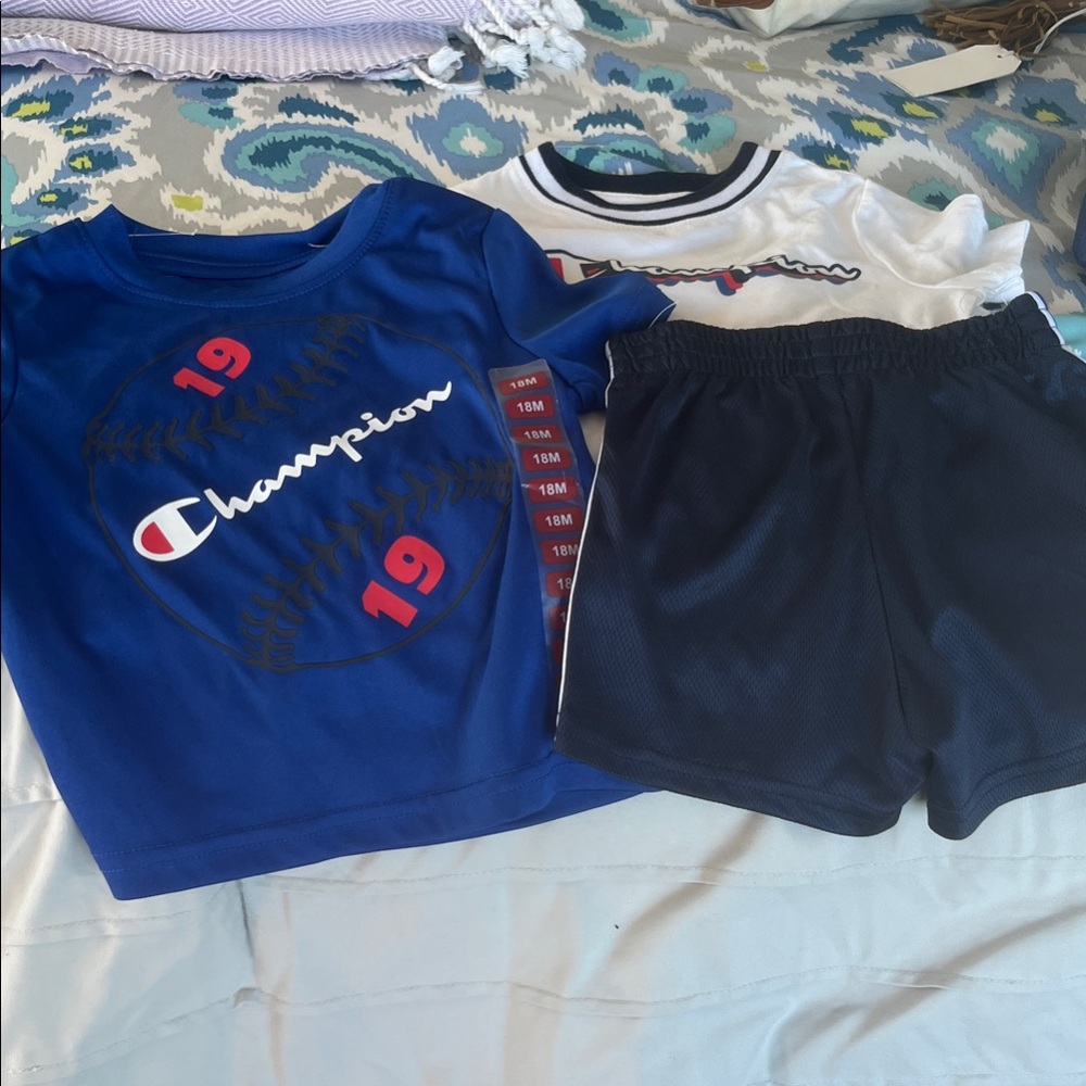 Champion Size 18m Blue and White Kids 3 piece Outfit Set⚾️⚾️ NWT